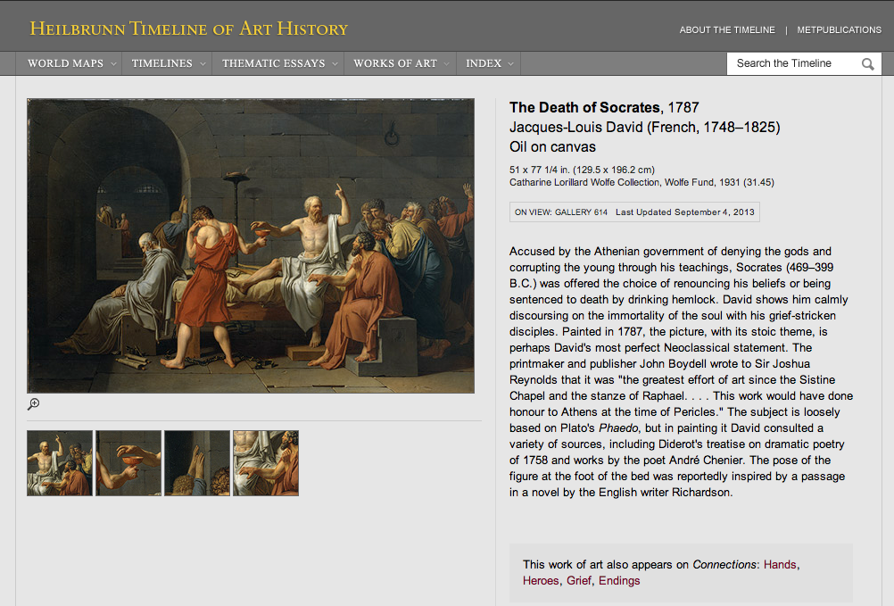 Figure 6:  Jacques-Louis David's "The Death of Socrates," 1787